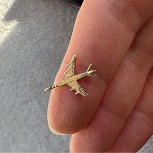 14k gold airplane bracelet charm